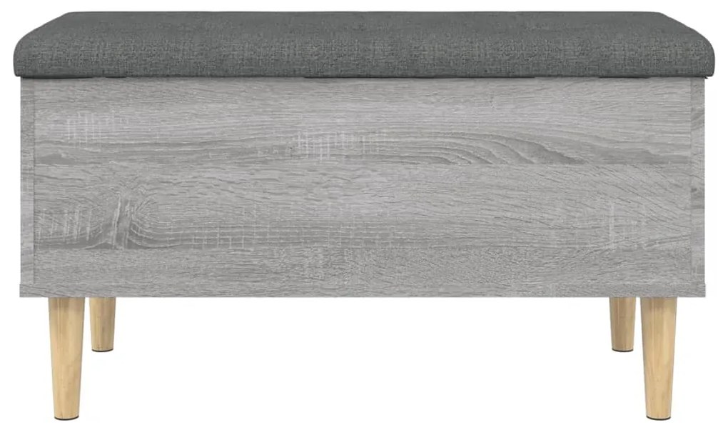 Banco de arrumação 82x42x46cm derivados madeira cinzento sonoma