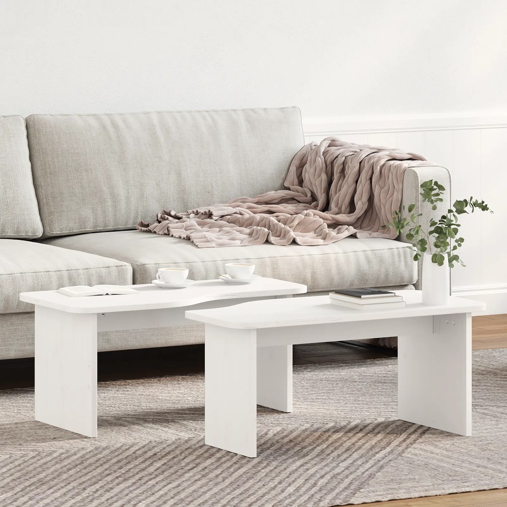 Mesa de centro 2 pcs Branco 100 x 69 x 35.5 cm