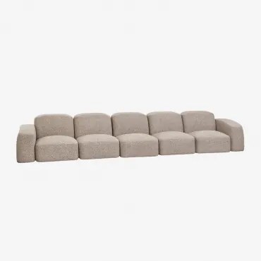 Sofá Modular Bastian De 5 Peças Bouclé Castanho Moca - Sklum