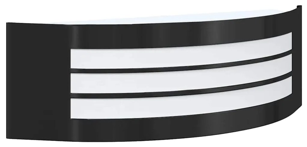 Arandela de parede 2 pcs Preta Aço Inoxidável IP44