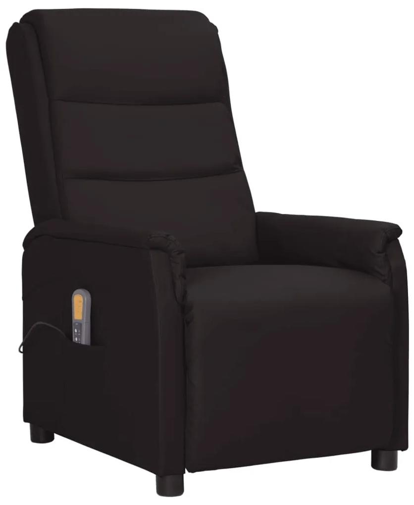 338949 vidaXL Poltrona de massagens reclinável couro artificial preto