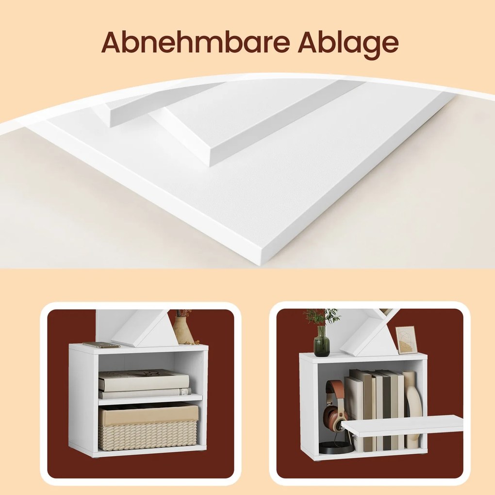 Estante em forma de árvore 20,3 x 38 x 123,2 cm Branco
