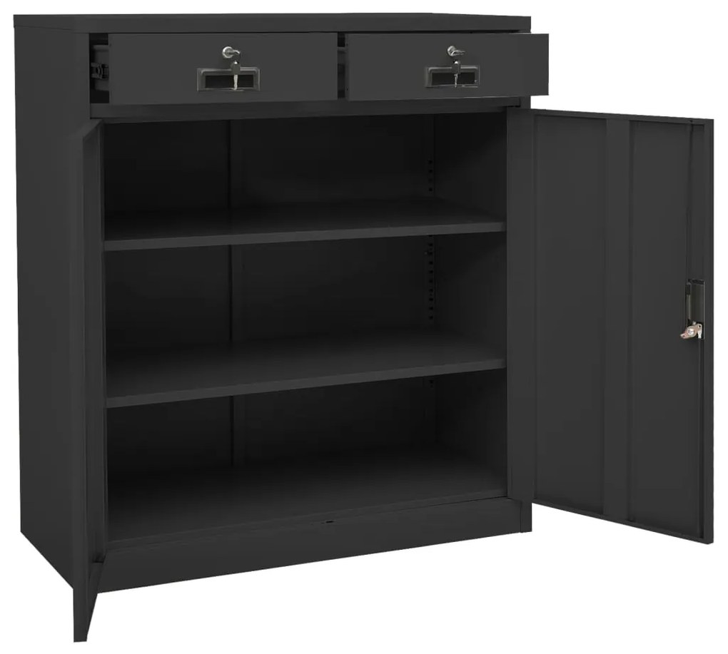 Armário de escritório 90x40x102 cm aço antracite