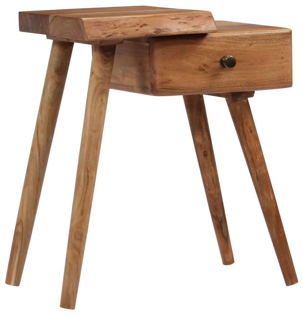 Mesa de cabeceira em madeira de acácia maciça 45x32x55 cm