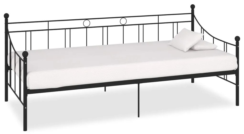 vidaXL Estrutura sofá-cama 90x200 cm metal preto