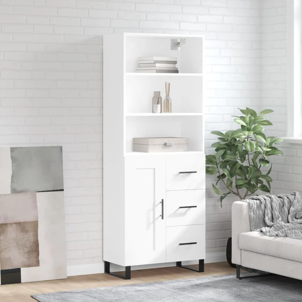 vidaXL Armário alto 69,5x34x180 cm derivados de madeira branco
