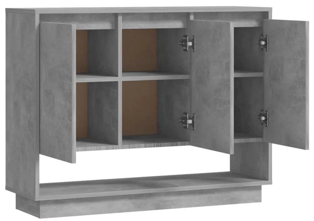 Aparador 97x31x75 cm contraplacado cinzento-cimento