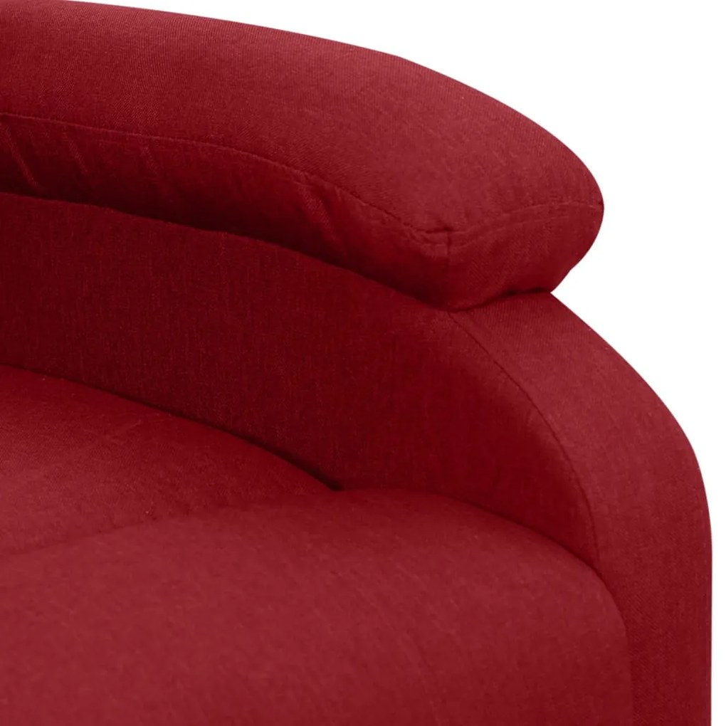 Poltrona elevatória de massagens tecido vermelho tinto