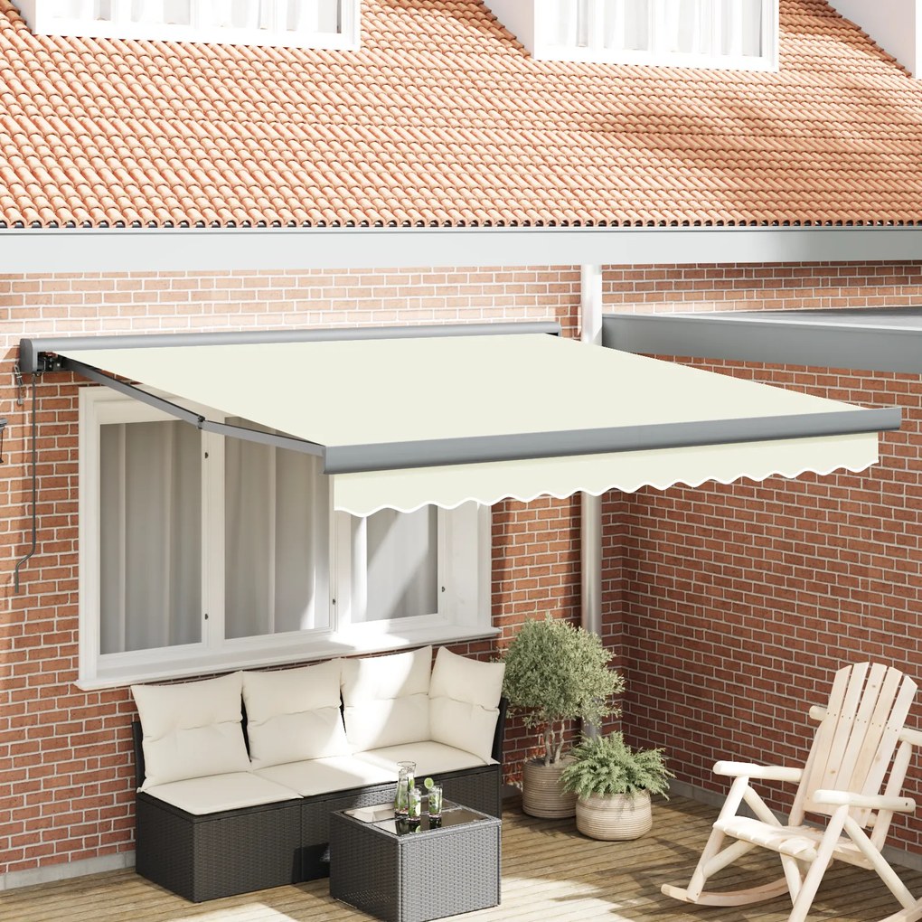 vidaXL Toldo Retrátil Automático Creme 300x250 cm