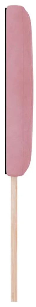 Cabeceira LED - Design de Blocos de Diamante Rosa 80 cm em Veludo