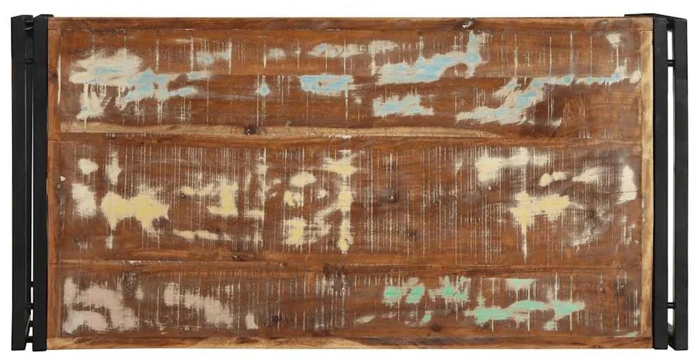 Mesa de centro multicor 100x50x35 cm madeira maciça recuperada