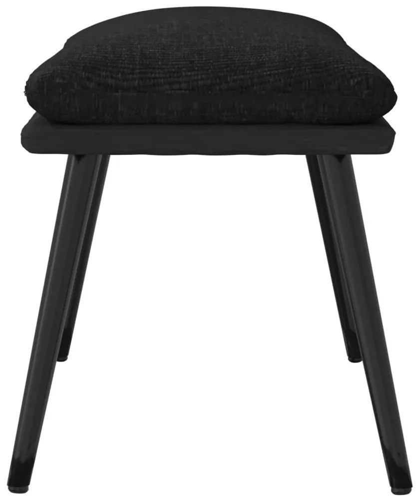 Apoio de pés 45x29,5x35 cm tecido/couro artificial preto