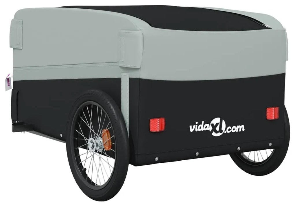 Reboque para bicicleta 45 kg ferro preto e cinza
