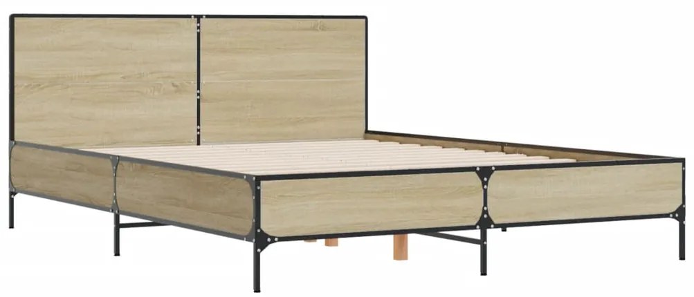Estrutura de cama 160x200 cm derivados madeira/metal