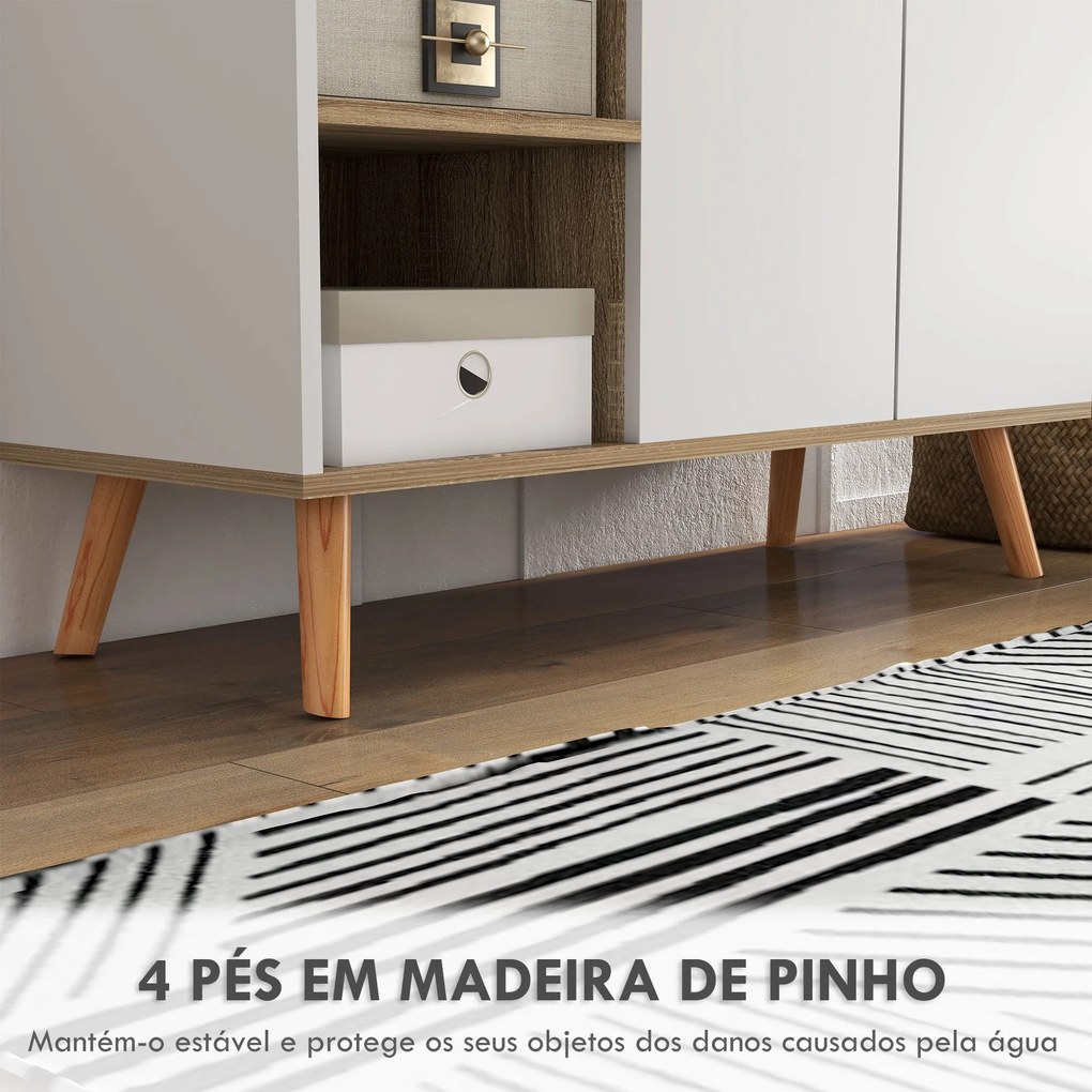 Aparador de Sala de Estar Aparador de Cozinha com 1 Gaveta 2 Portas de