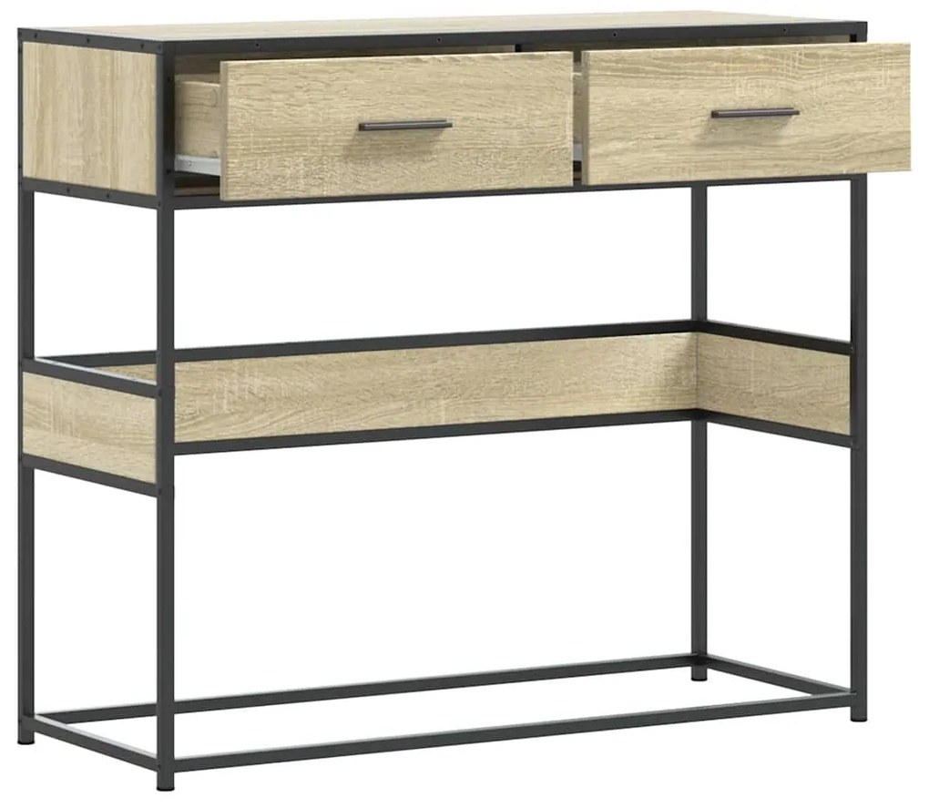 Mesa consola 90x35x80 cm derivados de madeira carvalho sonoma