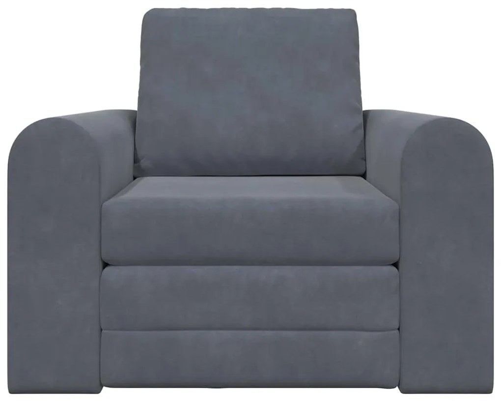 Sofá-Cama 2-em-1 Cinza Escuro 98x71x83 cm Veludo