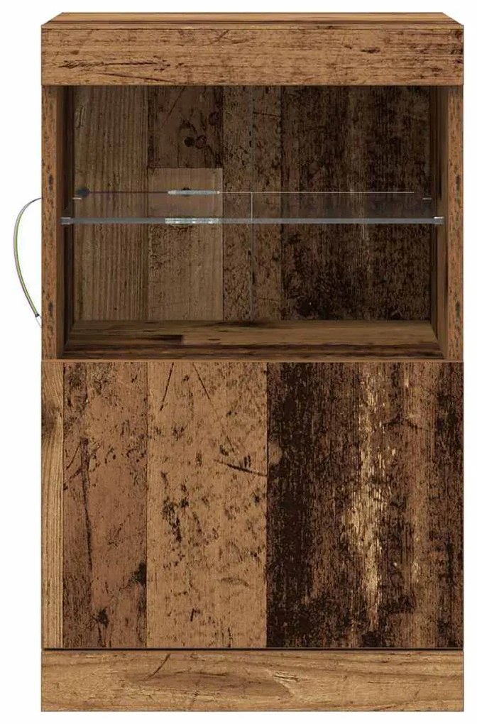 Sideboard vidaXL com Luzes LED Madeira Velha 41x37x67 cm