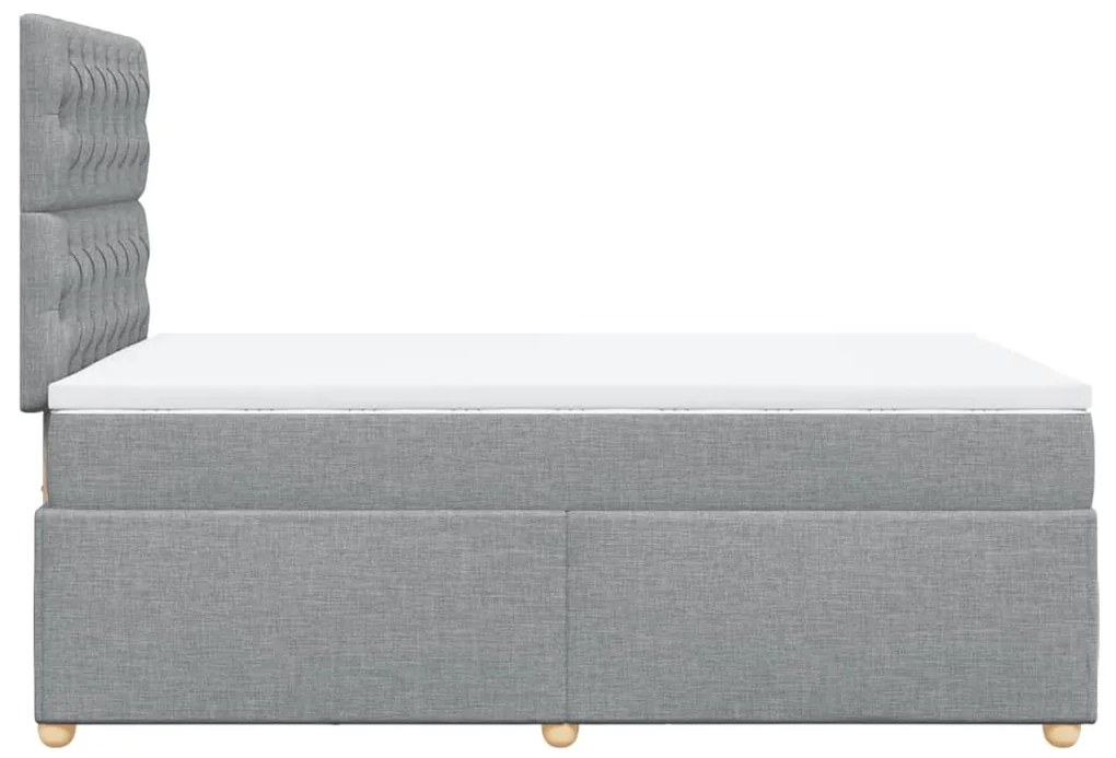 Cama boxspring com colchão 120x190 cm tecido cinzento-claro