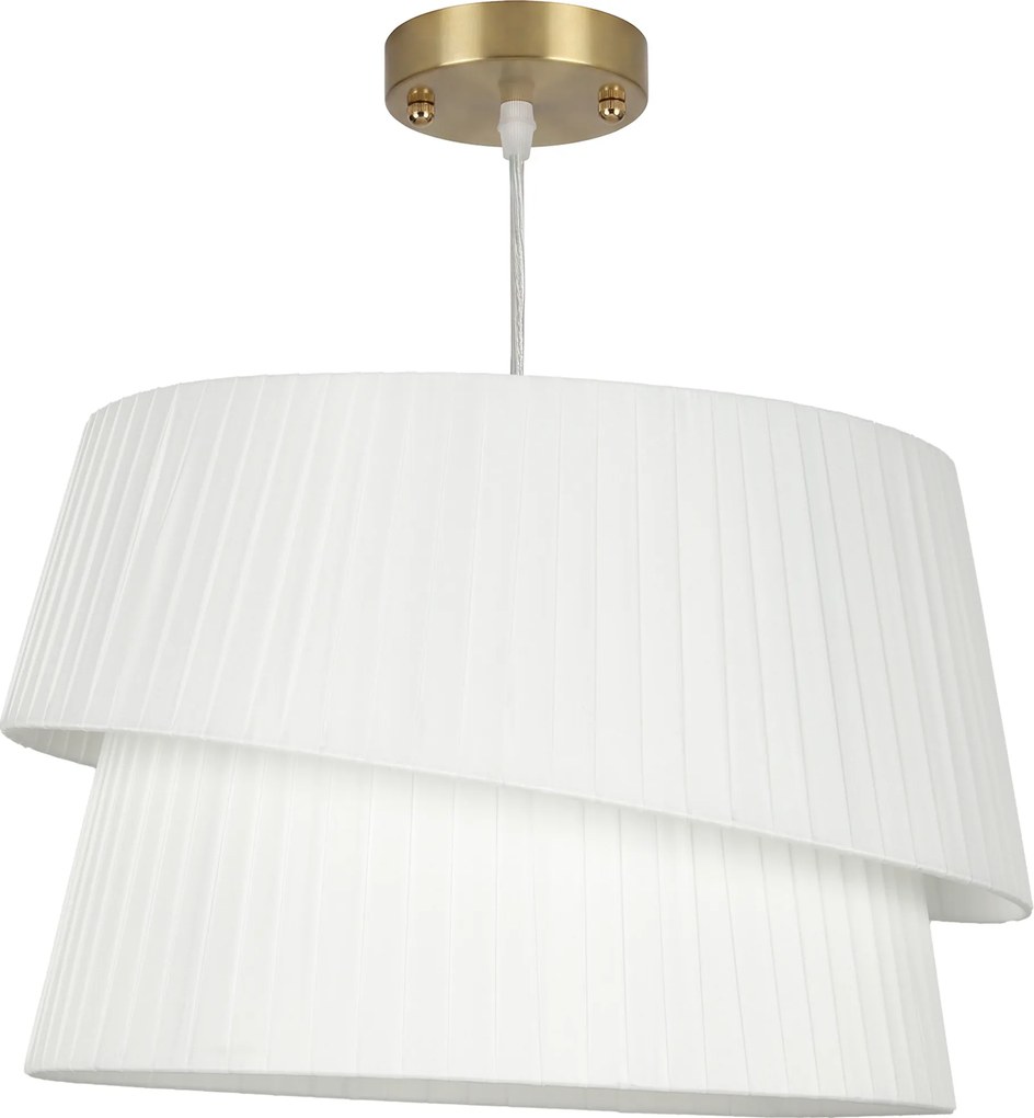 HOMCOM Luminária pendente elegante com duplo difusor, altura ajustável, para sala de estar, branco | Aosom Portugal