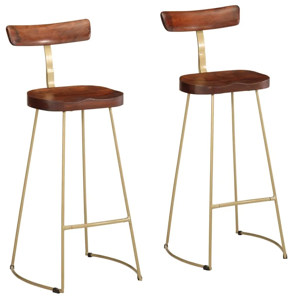 Bancos de bar 2 pcs 49x43x103 cm madeira de mangueira maciça