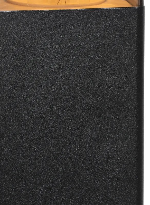 Candeeiro de pé para exterior preto 50 cm IP44 com vidro fumê - Denmark Moderno