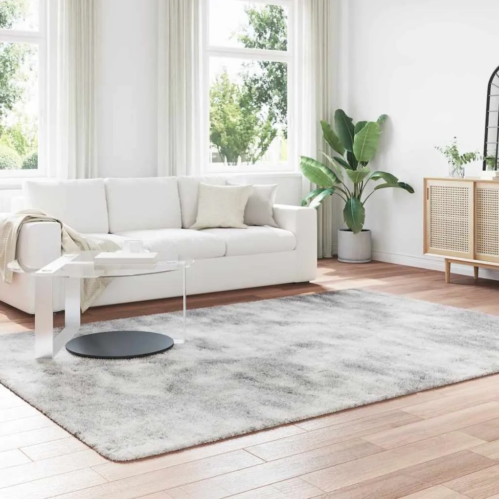Tapete shaggy de pelo alto NAVARRA 200x290 cm cinzento-claro
