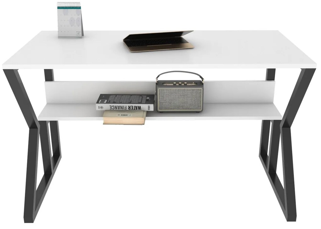 Secretária Wake – Preto e Branco – 120 cm x 72,8 cm x 60 cm