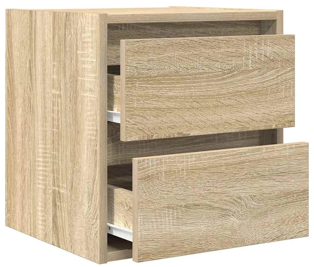 Mesas de cabeceira de parede 2 pcs 38x34x40 cm carvalho sonoma
