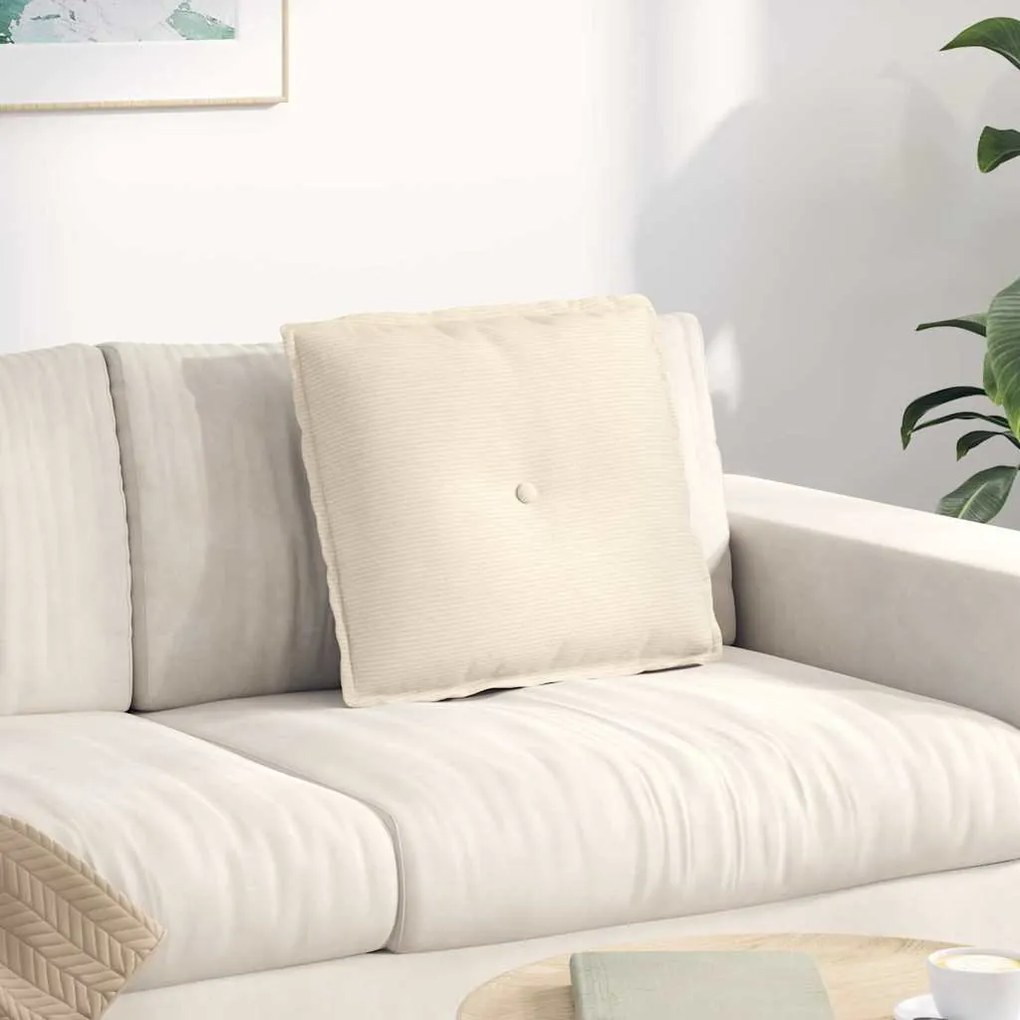 vidaXL Travesseiro para Costas Creme 50 x 45 cm