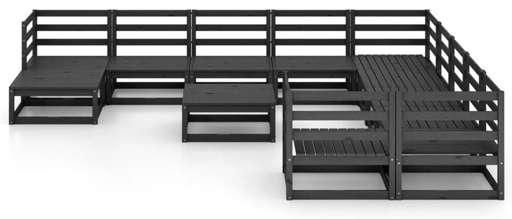 12 pcs conjunto lounge de jardim pinho maciço