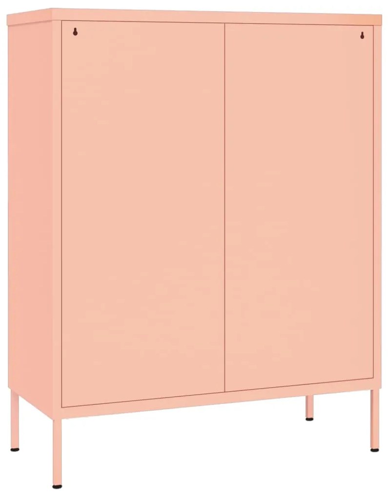 Armário com gavetas aço 80x35x101,5 cm rosa