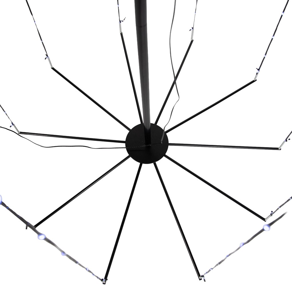 Candeeiro de pé de Natal preto 240cm incl. LED RGB IP44 com controlo remoto - Nagi