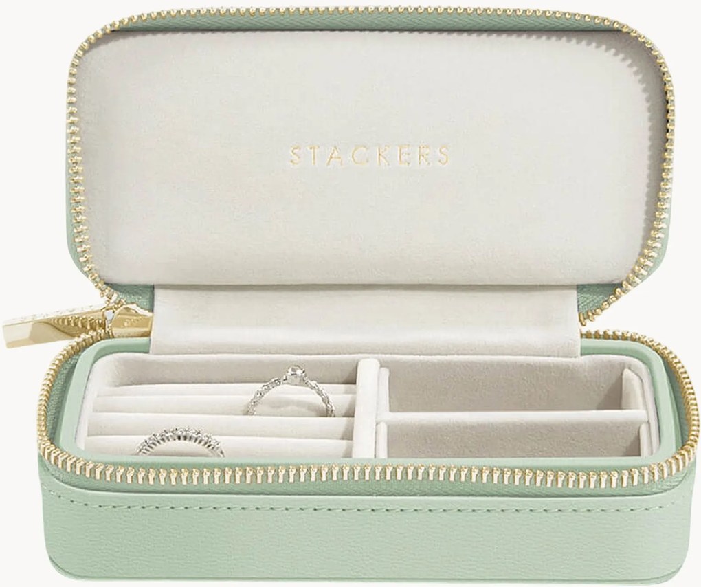 Caixa de joias de viagem verde'sálvia