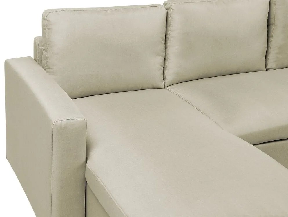 Sofá-cama de 5 lugares com arrumação em tecido creme SOMMEN Beliani