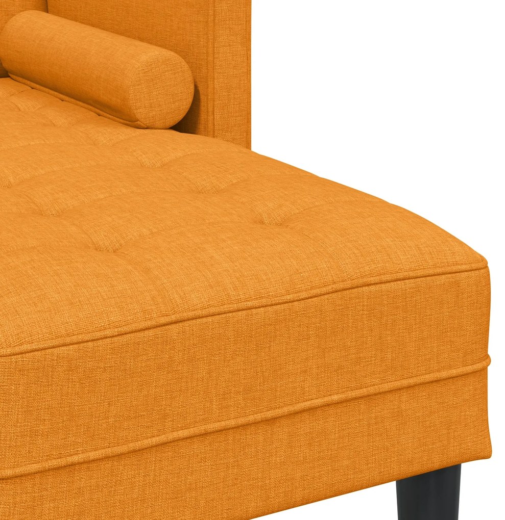 Sofá L em forma de L para 3 pessoas vidaXL Amarelo Escuro 160 cm Tecid