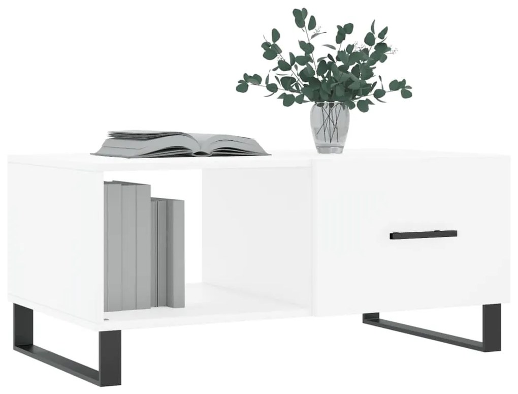 Mesa de Centro Portucale de 90cm - Branco Mate - Design Moderno