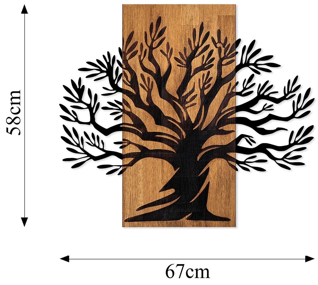 Acessório Decorativo de Parede Monumental Tree – Nogueira e Preto – 58