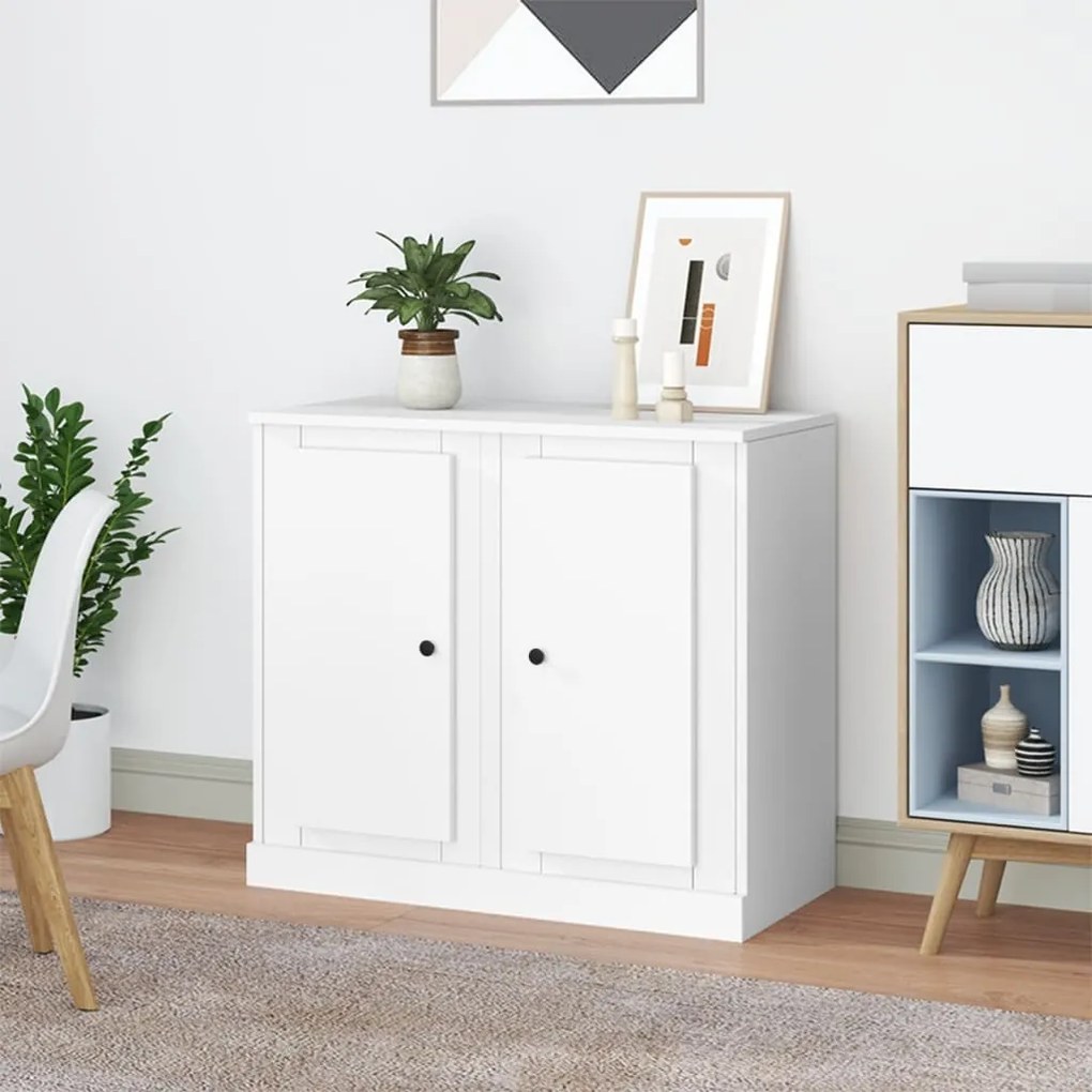 vidaXL Aparadores 2 pcs 37,5x35,5x67,5 cm derivados de madeira branco
