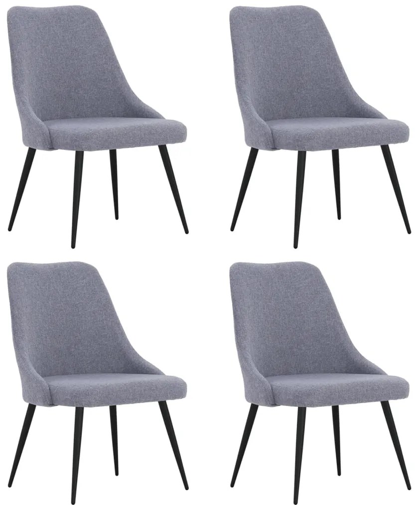 vidaXL Cadeiras de jantar 4 pcs tecido cinzento-claro