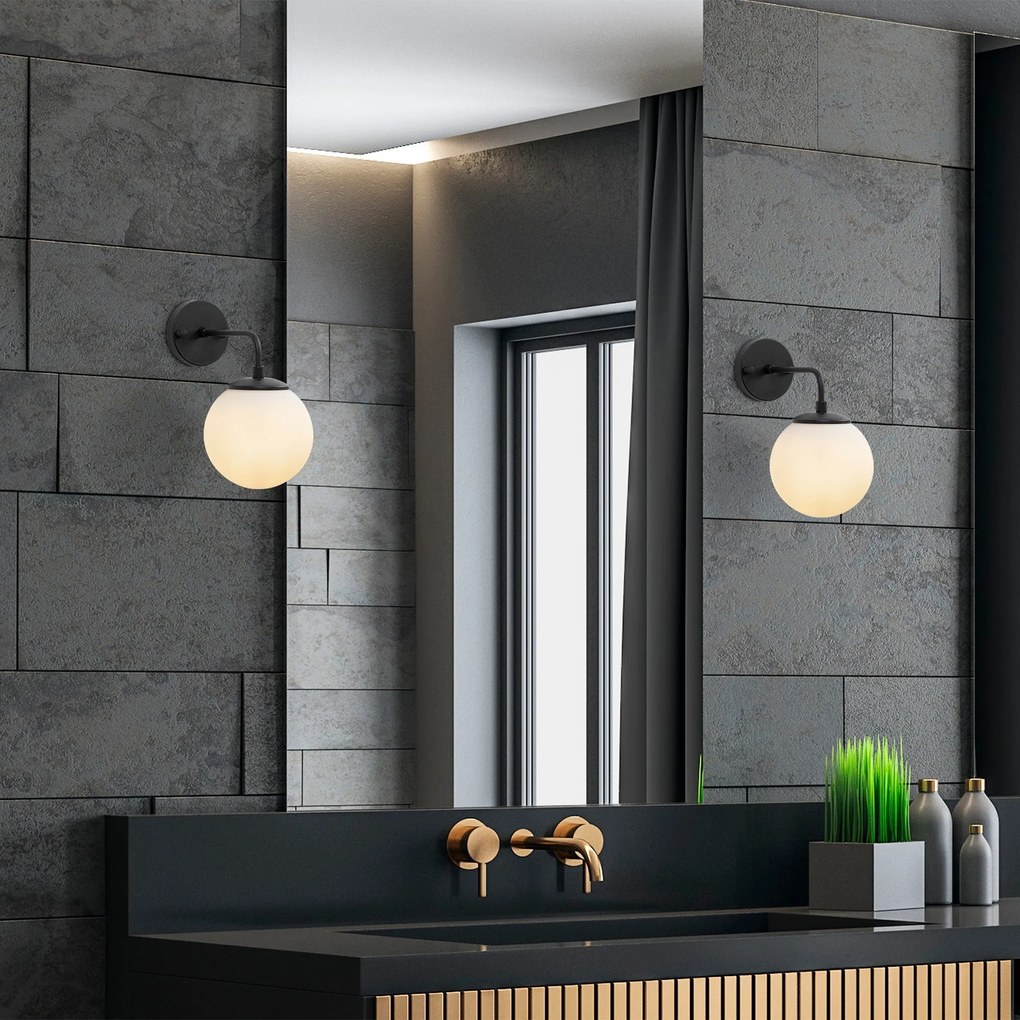 Aplique de Parede Viran – Preto e Creme – 15 x 27 x 25 cm