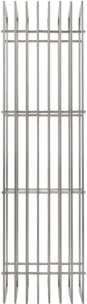 Suporte para lenha Irving em aço inoxidável 50 x 150 x 40 cm Prateado