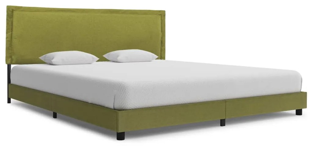 Estrutura de cama sem colchão 150x200 cm tecido verde