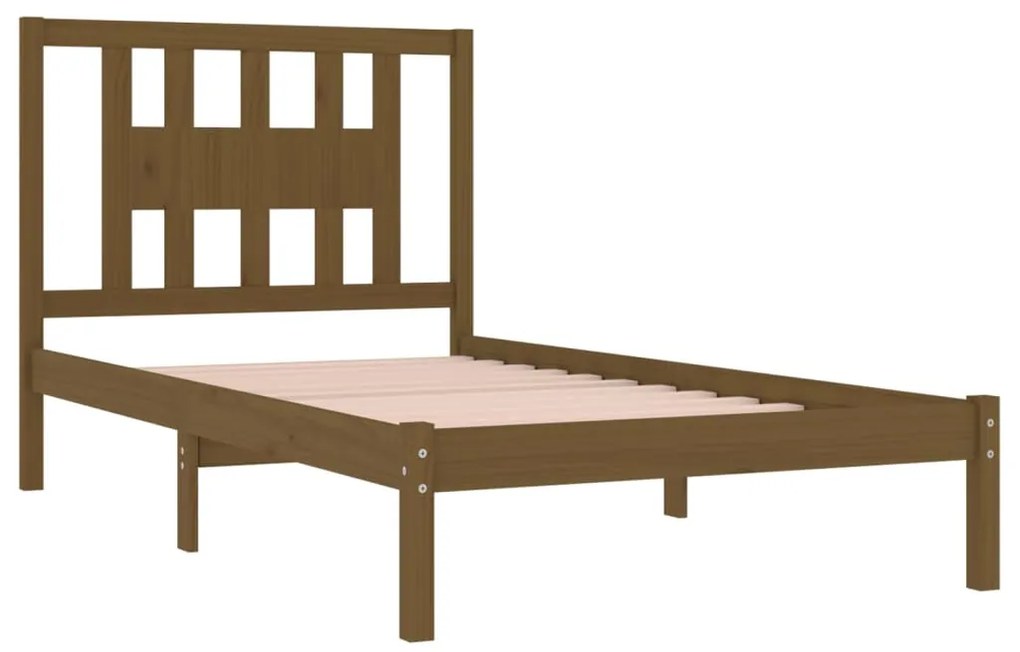Estrutura de cama 100x200 cm pinho maciço castanho mel