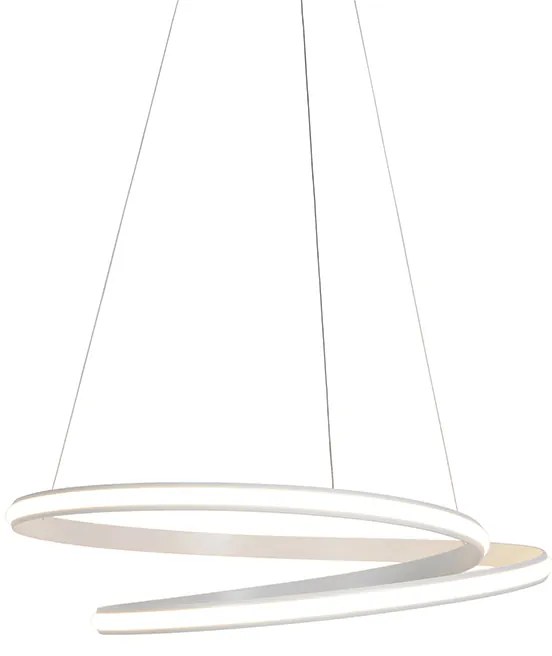 Candeeiro de suspensão moderno branco 74 cm com LED regulável - Rowan Moderno