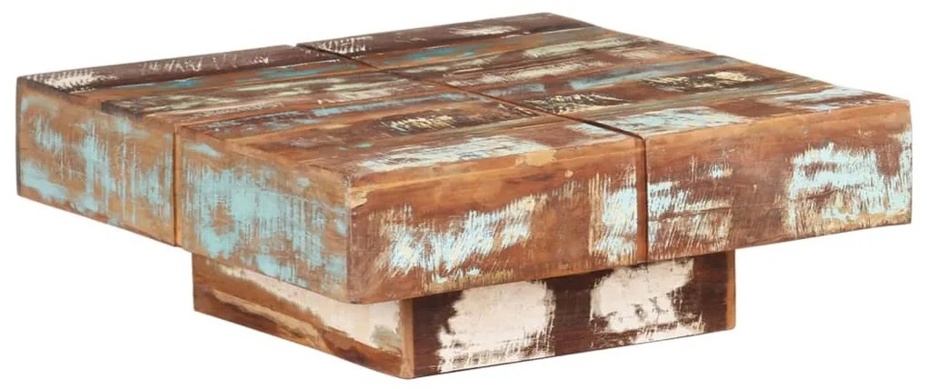 Mesa de centro 80x80x28 cm madeira recuperada maciça