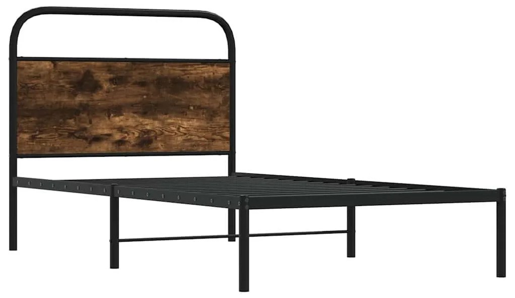 Estrutura cama s/ colchão derivados de madeira carvalho fumado