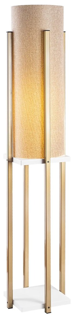 Candeeiro de Pé 7134 – Branco e Dourado – 25 x 25 x 130 cm