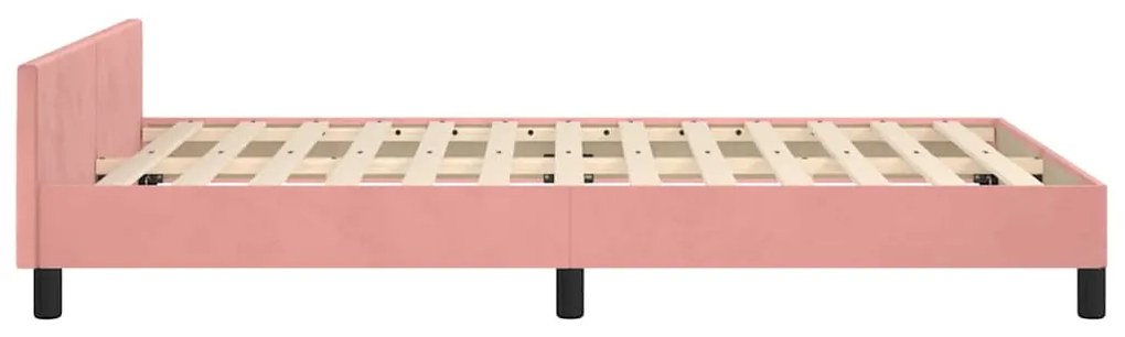Estrutura cama c/ cabeceira sem colchão 120x200 cm veludo rosa