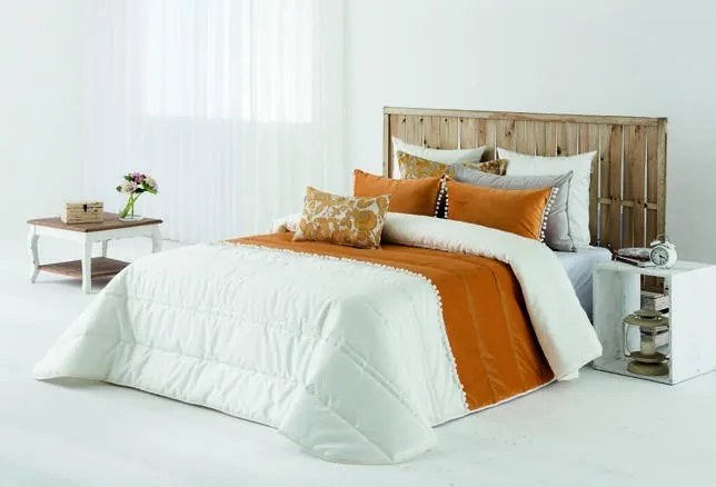 COLCHA EDREDOM - COLCHA ALEXA COM ALMOFADAS DECORATIVAS 45x60 CM: Mostarda 1 almofada cheia 45x60 cm